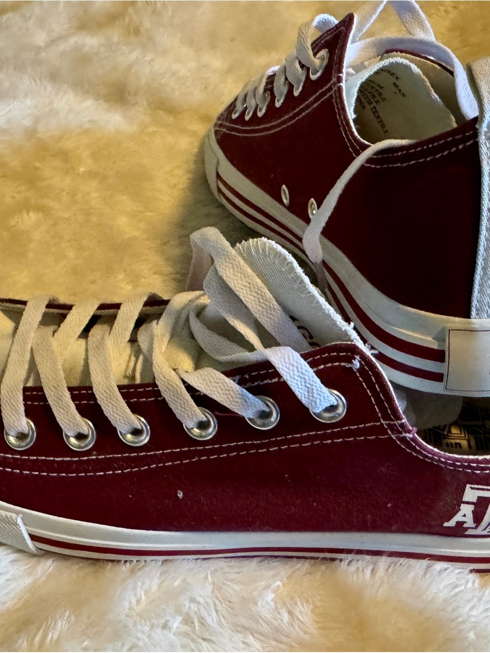 Texas A&M Burgundy Canvas Low-Top Sneakers with White Trim